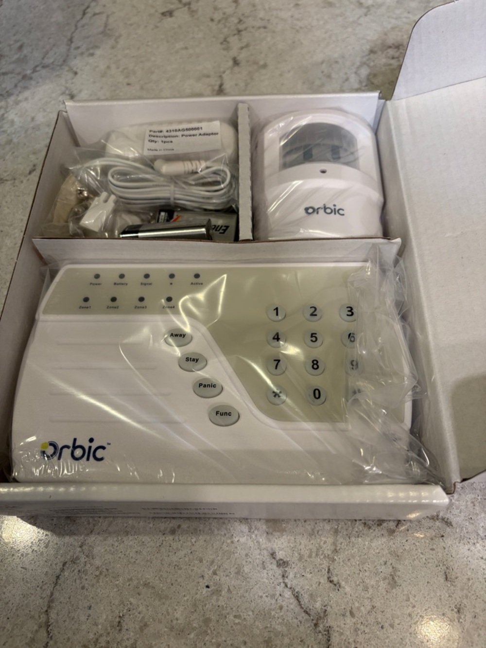 White Wireless Home Security Alarm Kit with Keypad & Motion Sensor